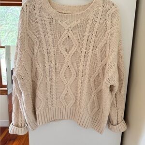Princess Polly Cream Cable Knit Sweater
